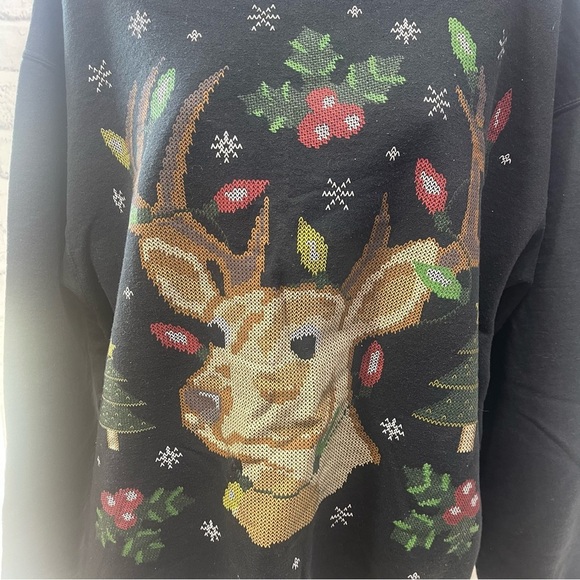 Jerzees NuBlend Holiday Theme Reindeer Sweatshirt  Unisex XL - Picture 6 of 6